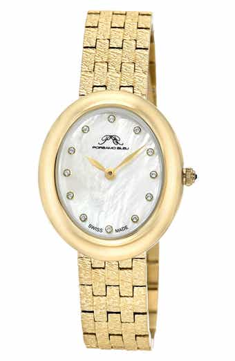 PORSAMO BLEU Women's Porsamo Bleu Angelica Oval MOP Dial Stainless Steel Watch