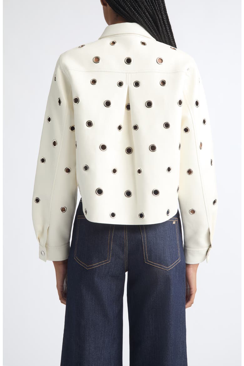 Ramone Grommet Faux Leather Jacket, Alternate, color, IVORY