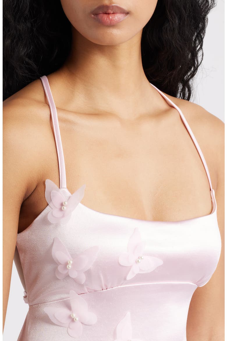 Royale Satin Lace Up Back Gown, Alternate, color, BLUSH
