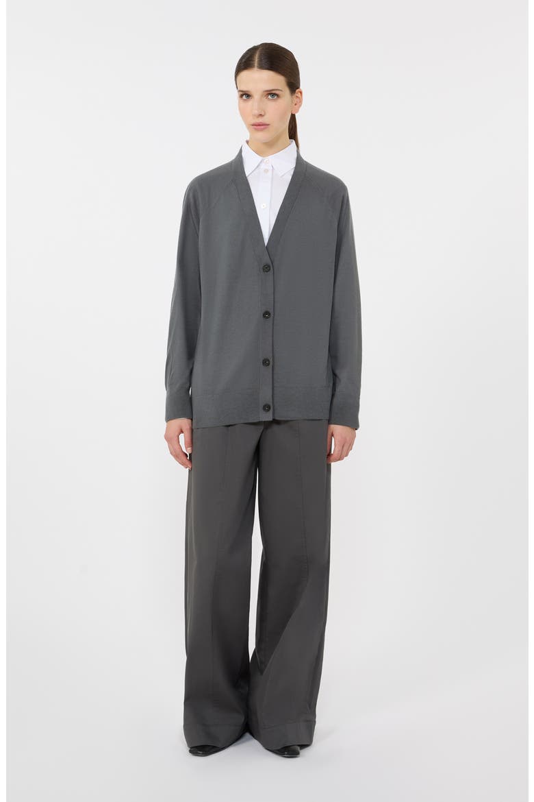 Clarino Wool & Cashmere Cardigan, Alternate, color, DARK GREY