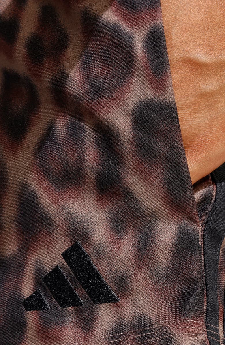 adidas Leopard Spot High Waist 3-Stripe Shorts, Alternate, color, 