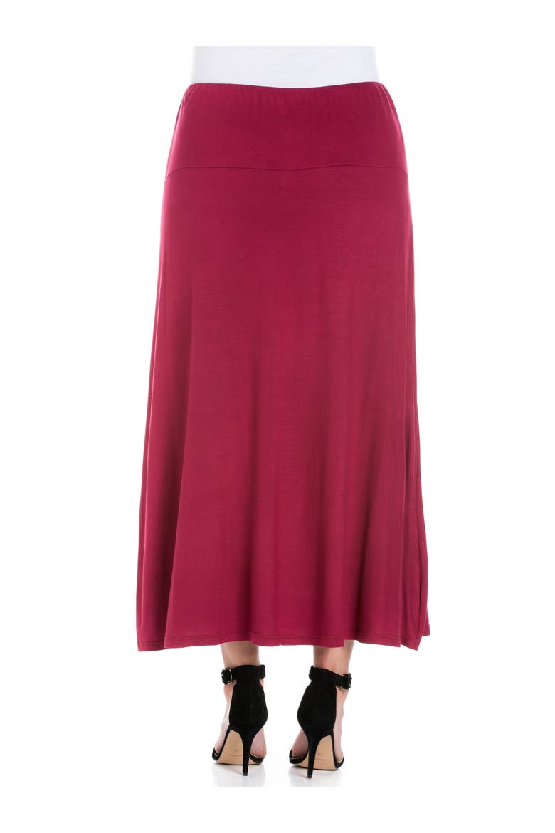 Plus Size Comfortable Fit Elastic Waist Maxi Skirt, Alternate, color, Wine
