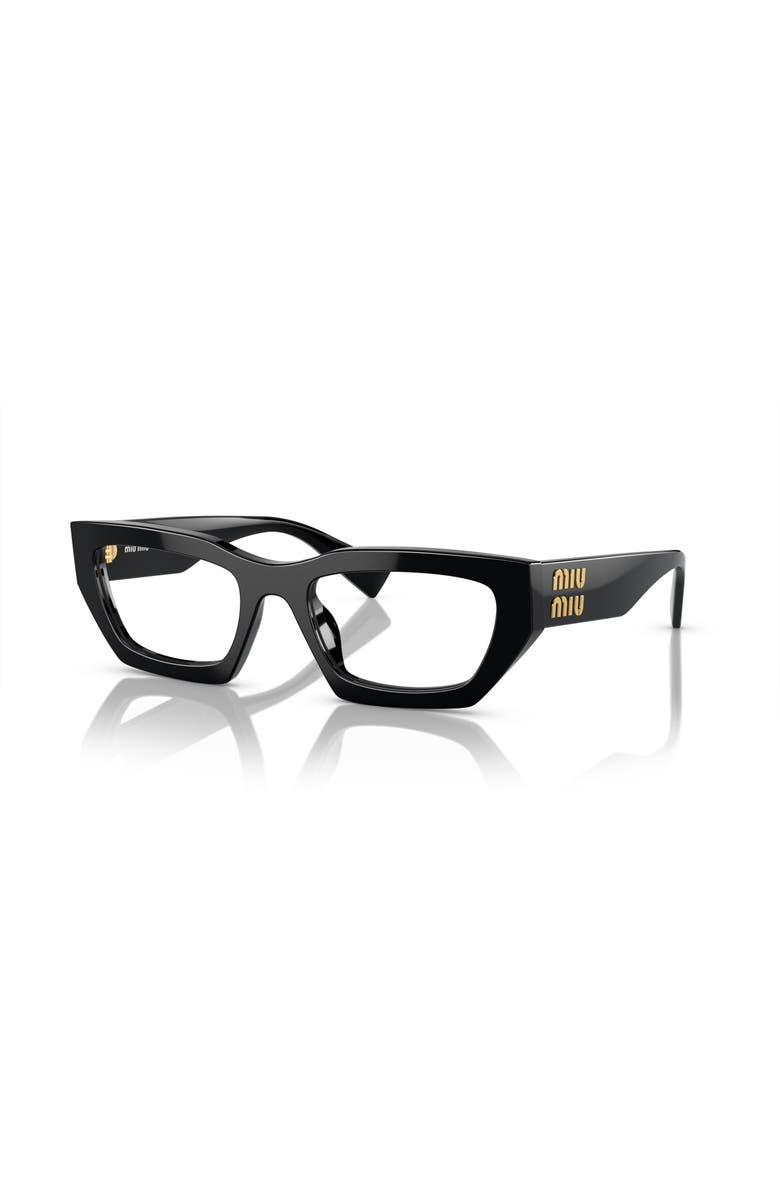 Miu Miu 53mm Irregular optical glasses, Main, color, Black