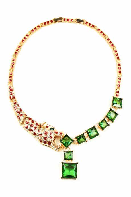 EYE CANDY LOS ANGELES Leopard Crystal Necklace