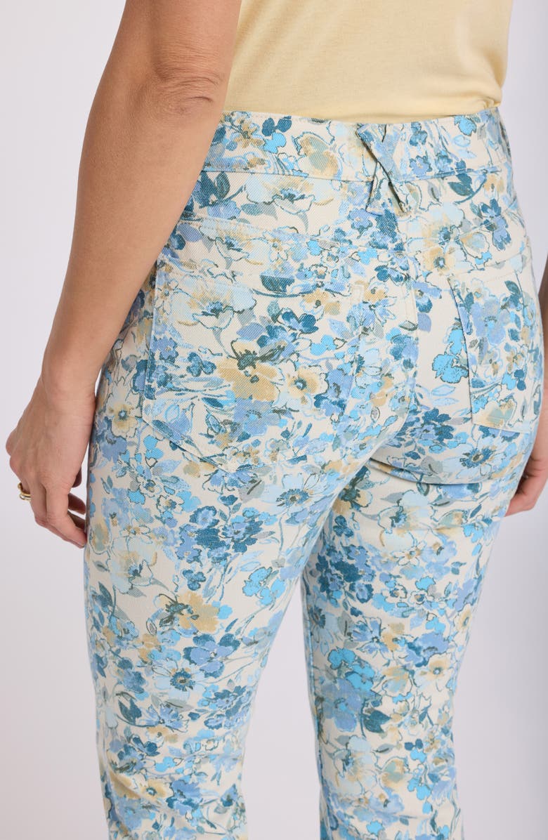 NYDJ Sheri Floral Ankle Slim Jeans, Alternate, color, Blue Blooms