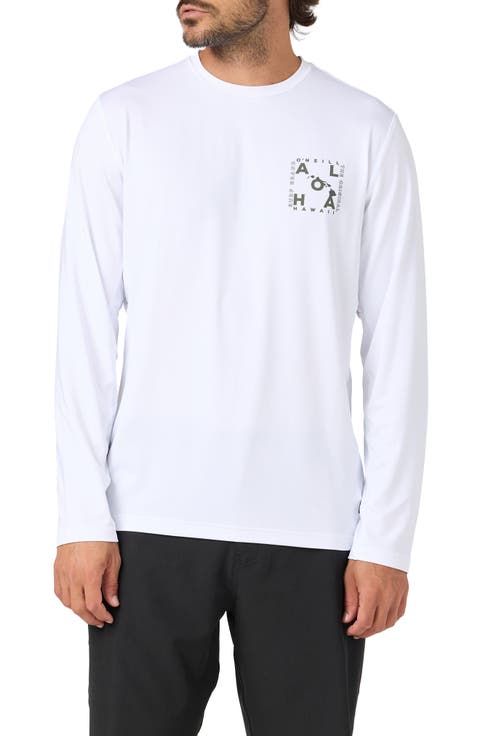 Hawaii Layout UPF 50+ Long Sleeve Rashguard
