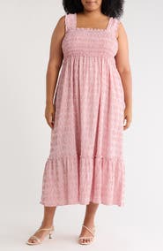 MAX STUDIO Smocked Bodice Tiered Sundress