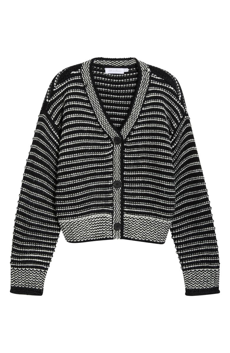 All in Favor Chunky Stripe V-Neck Cardigan, Main, color, Black White