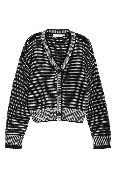 Chunky Stripe V-Neck Cardigan