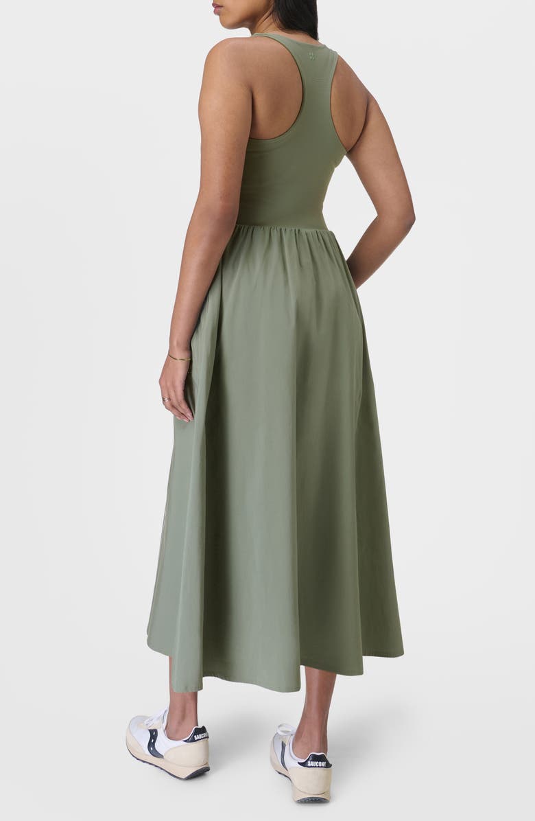Sweaty Betty Explorer Rib Bodice Racerback Dress, Alternate, color, Willow Green