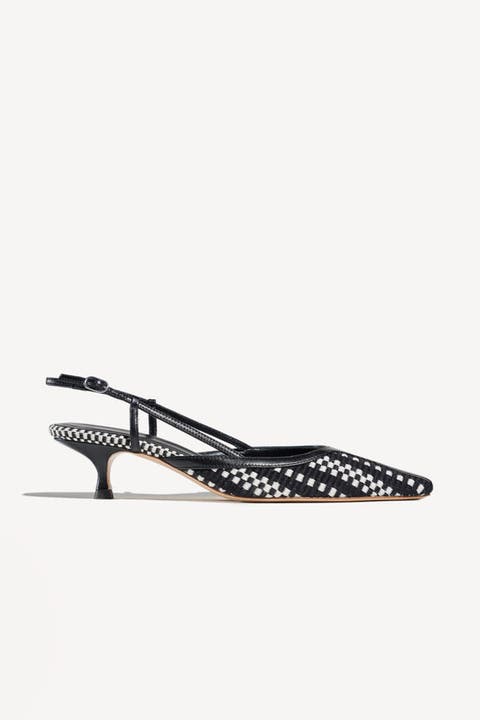 Malva Pointed Toe Kitten Slingback Pumps