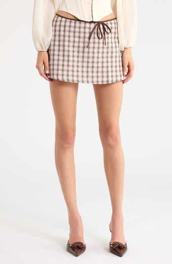 Korren Low Rise Plaid Miniskirt