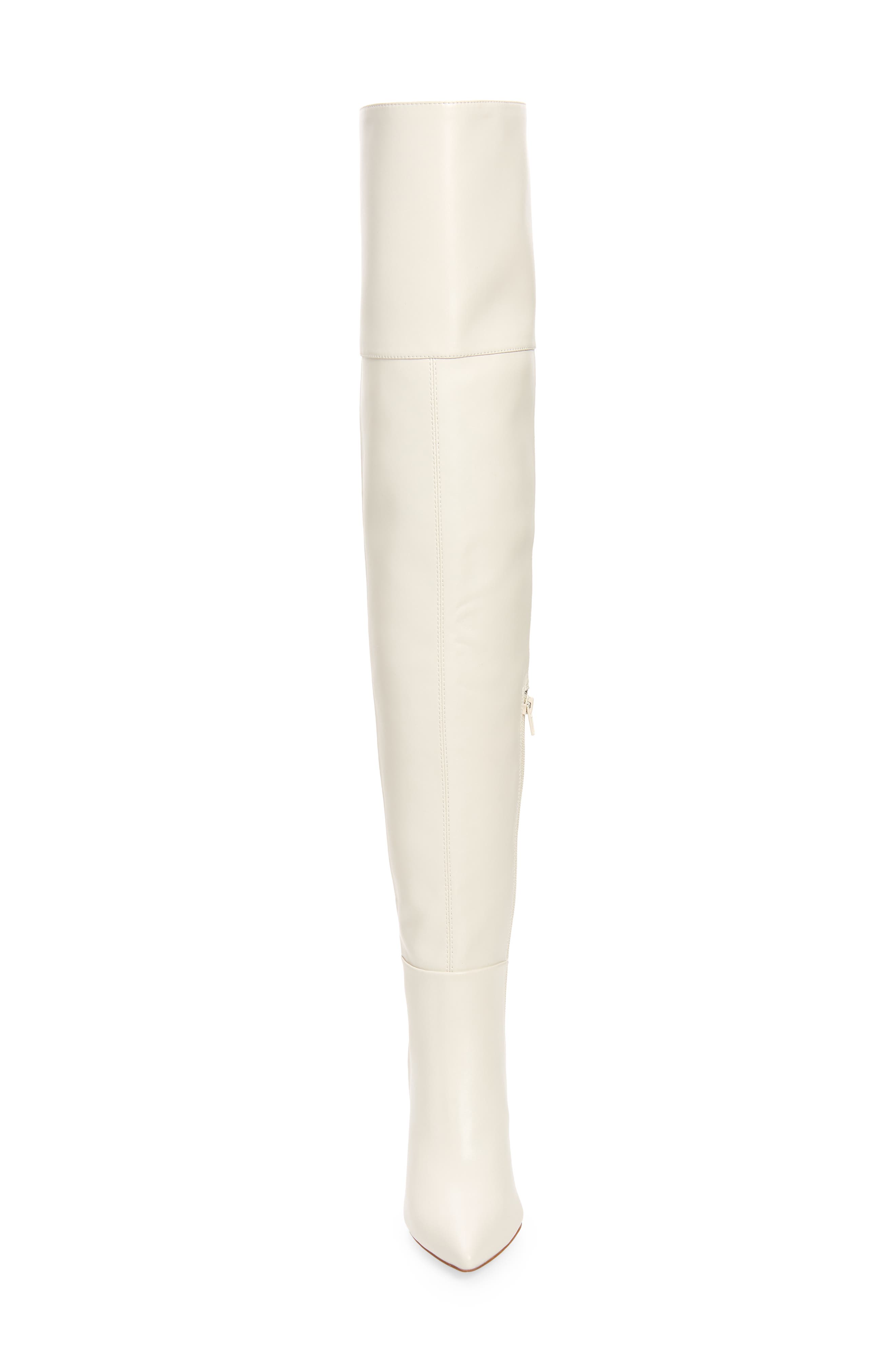 Pillar Pointed Toe Over the Knee Boot, Alternate, color, IVORY
