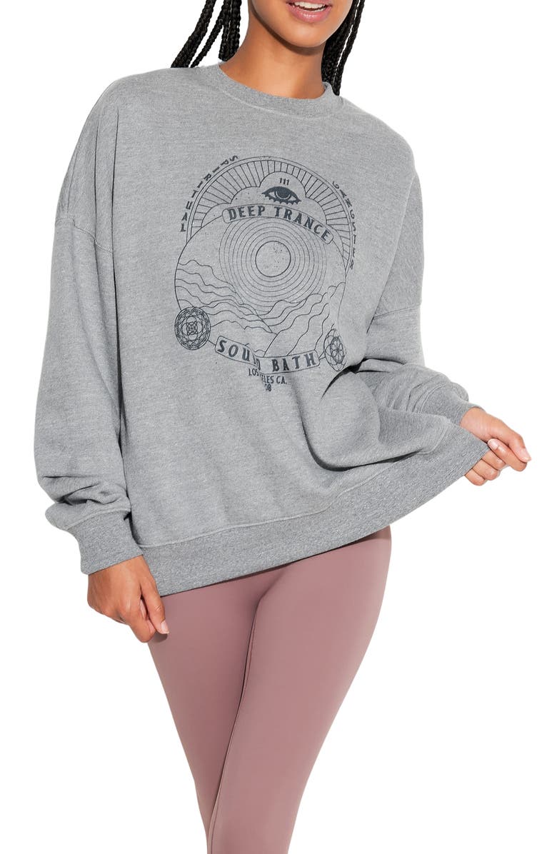 Spiritual Gangster Trance Oversize Cotton Fleece Graphic Sweatshirt, Main, color, 