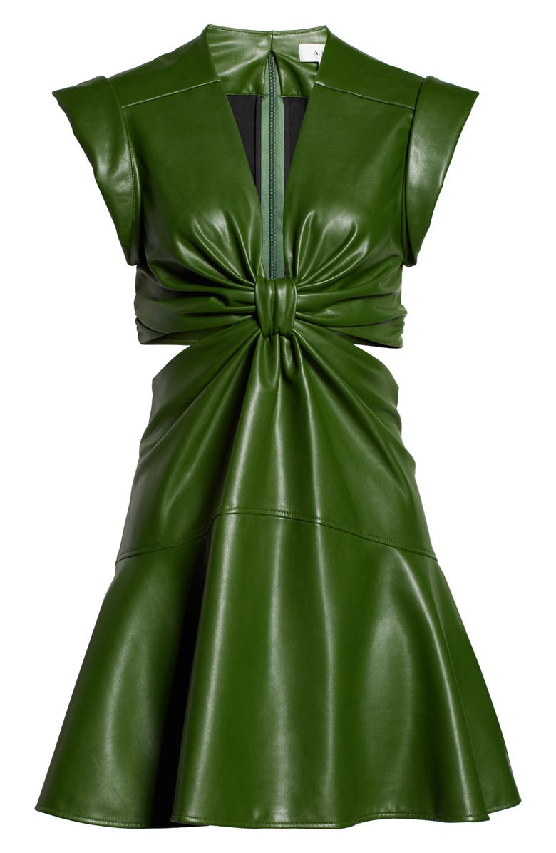 A.L.C. Lexi Cutout Waist Faux Leather Dress, Alternate, color, 