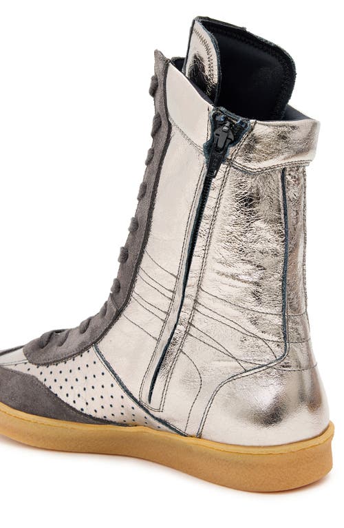 Allsaints Louise High Top Sneaker In Gunmetal Grey