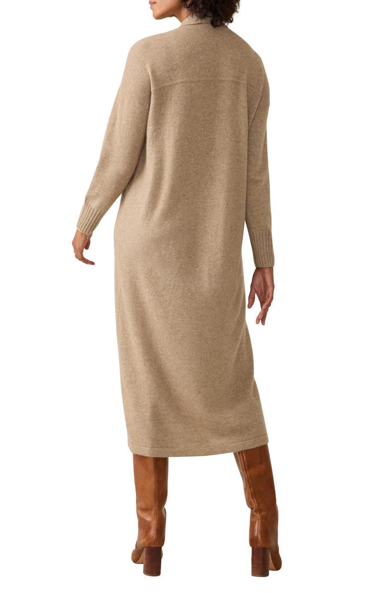 Faherty Tropical Cashmere Long Sleeve Maxi Shirtdress, Alternate, color, 