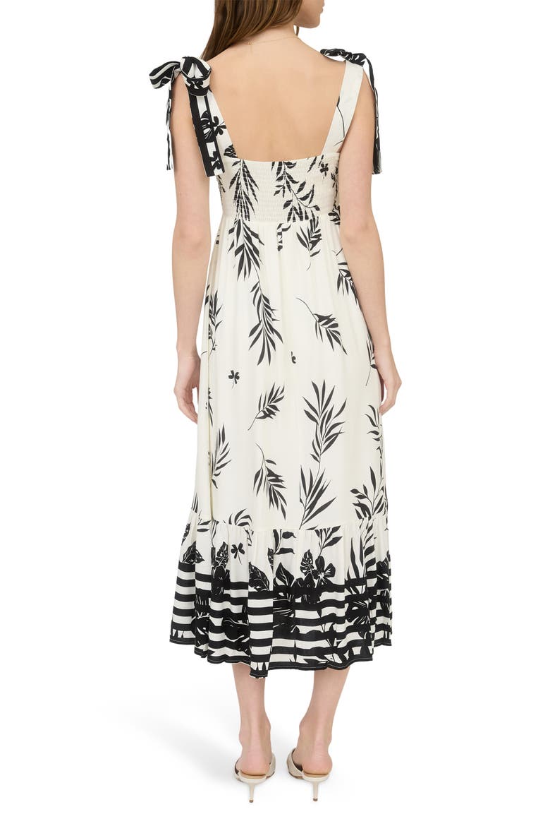 Shoulder Tie Midi Dress, Alternate, color, CREAM