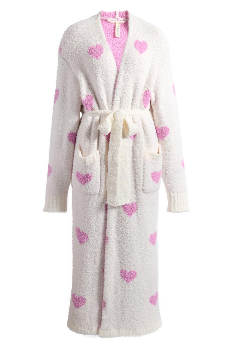 Cozy Knit Unisex Robe, Alternate, color, IVORY SPACED HEARTS