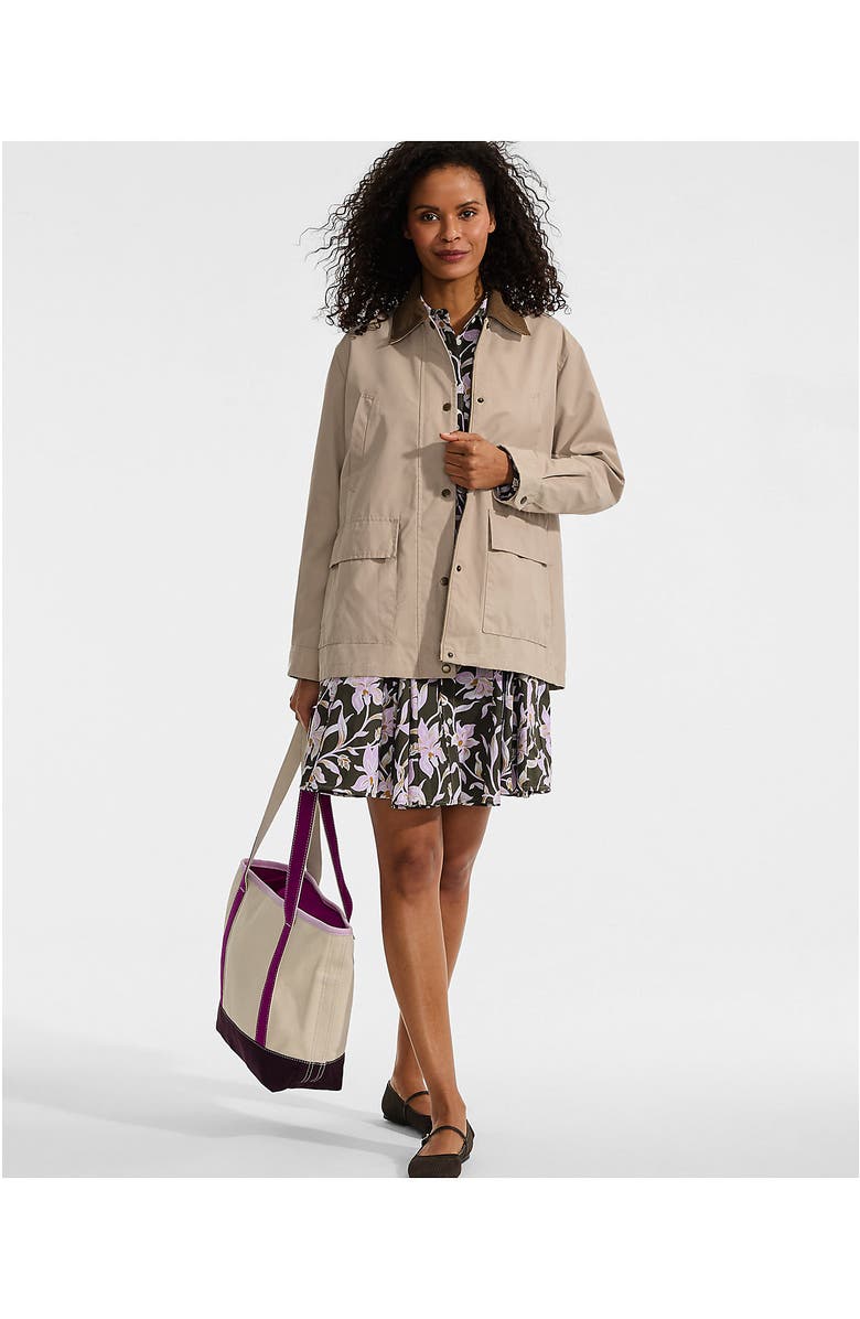 Lands' End Waxed Barn Jacket, Alternate, color, Soft Almond