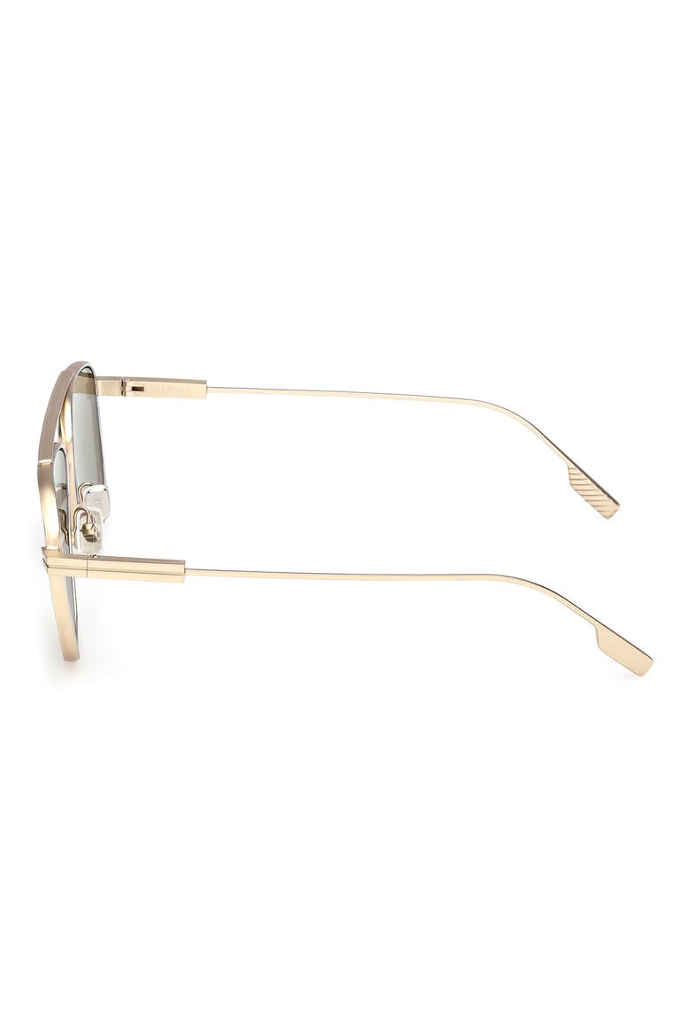 57mm Geometric Sunglasses, Alternate, color, MATTE SATIN GOLD METAL