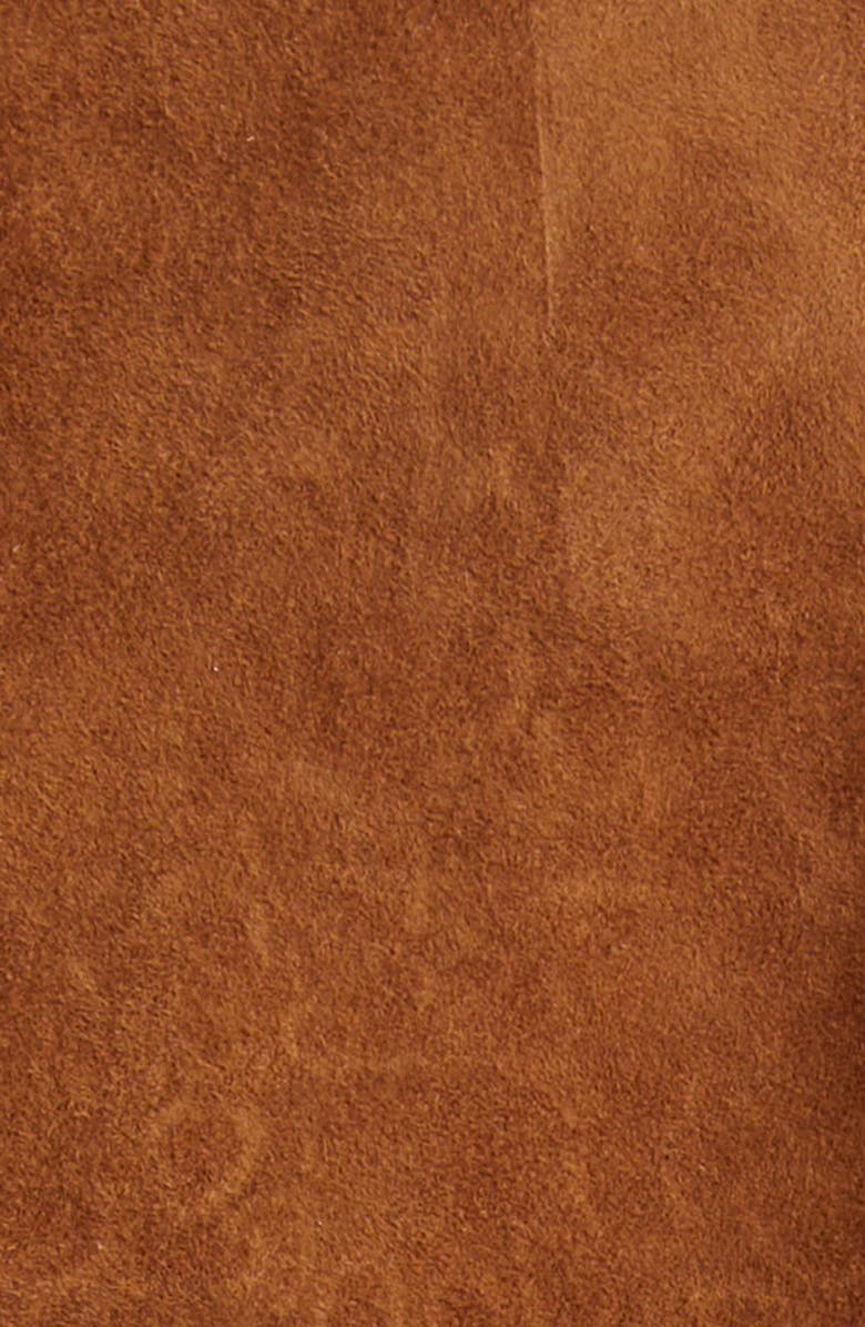 ST. JOHN Ojai Sequin & Bead Embellished Suede Jacket, Alternate, color, Toffee/ Black