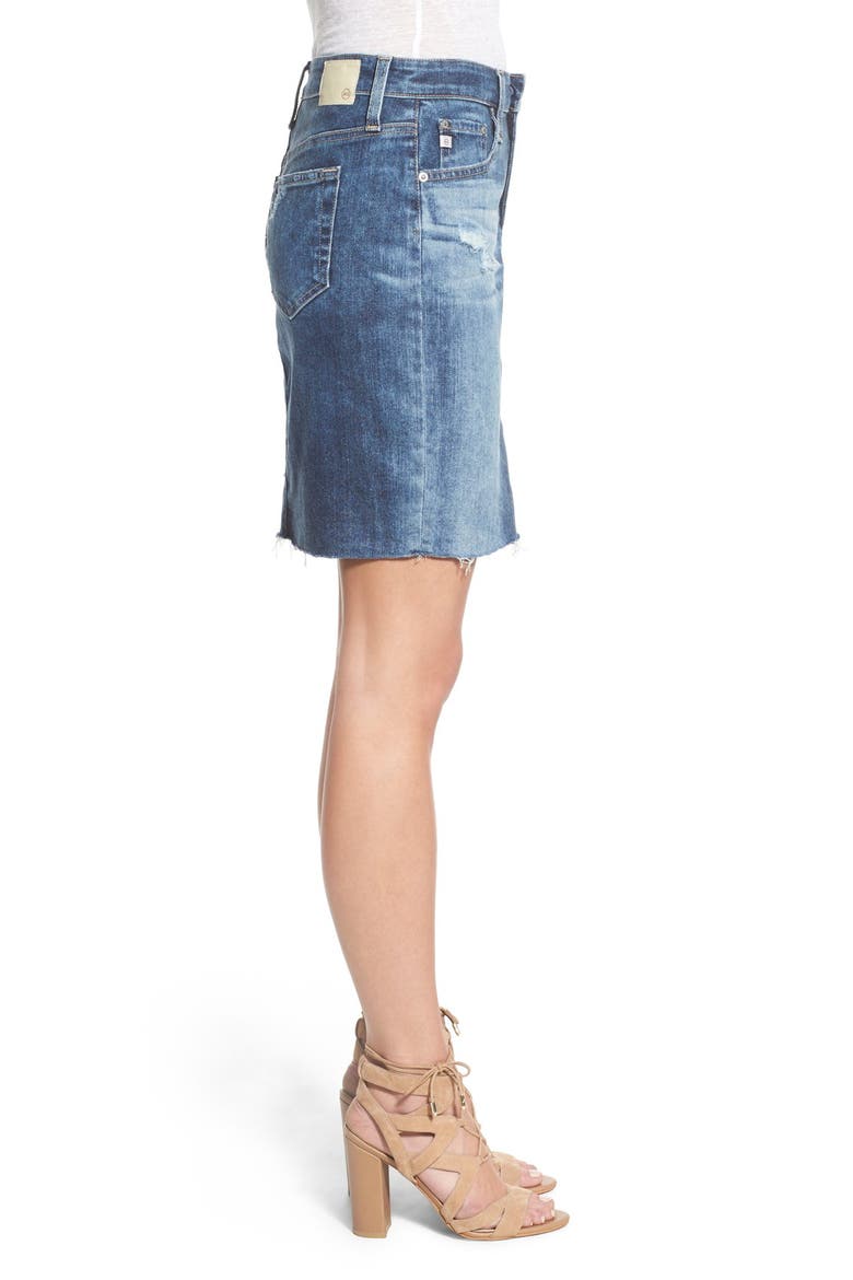 'Erin' Cutoff Denim Skirt, Alternate, color, SAIL AWAY