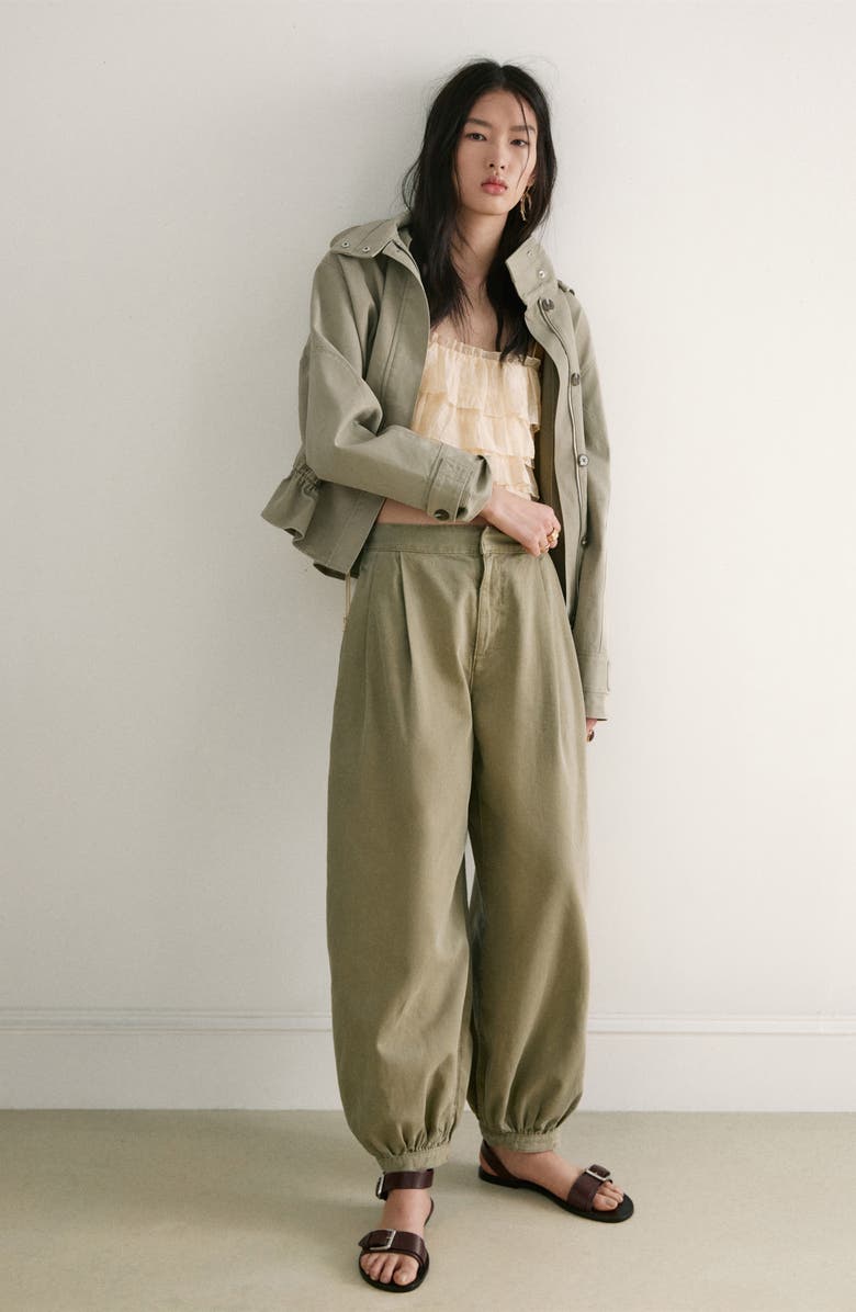 MANGO Souffle Balloon Jeans, Alternate, color, Khaki Green