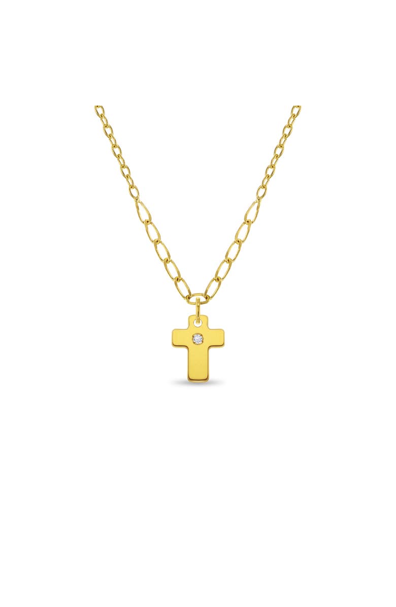 In Season Jewelry 14k Cross Pendant CZ Womens Necklace, Main, color, Gold