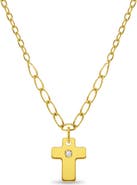 In Season Jewelry 14k Cross Pendant CZ Girls Necklace