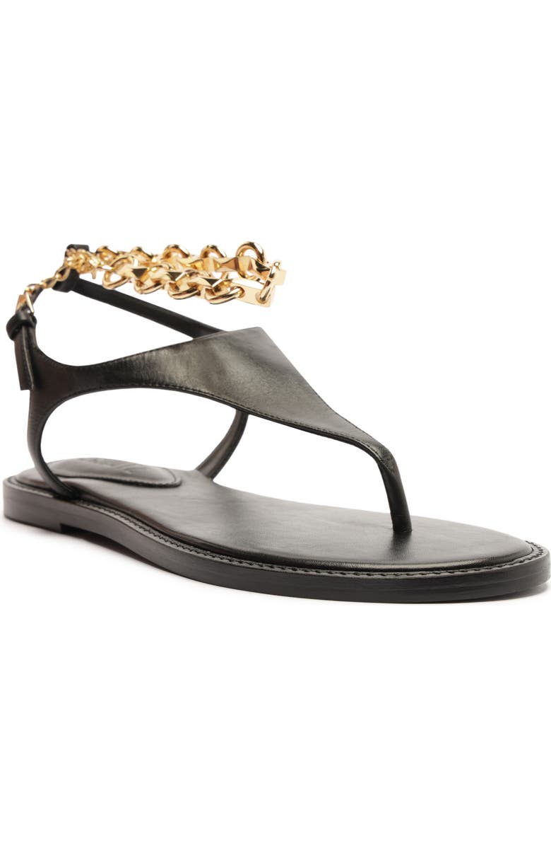 Schutz Lys Ankle Strap Slide Sandal, Main, color, Black