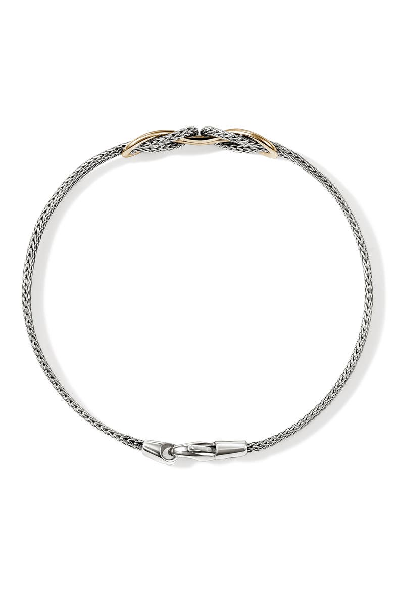 Infinite Love Knot Bracelet, Silver & 14K Yellow Gold, Alternate, color, SILVER