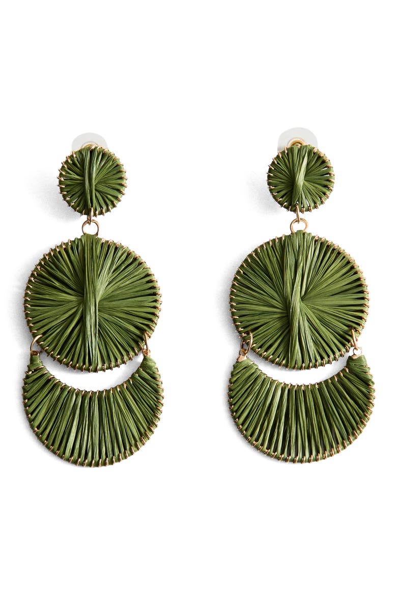 Long Drop Earrings, Main, color, PASTEL GREEN