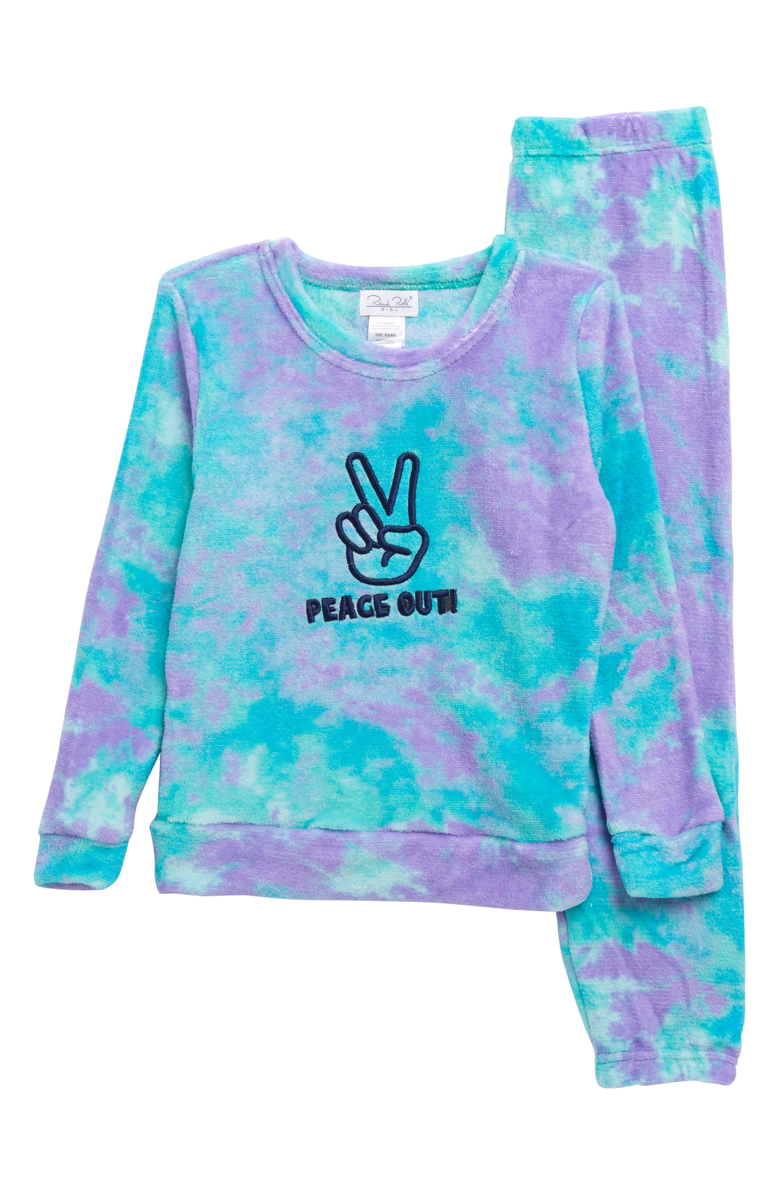 Renee Roffe RENE ROFE Kids' Trendsetters Tie Dye Peace Out Two-Piece Pajamas ...