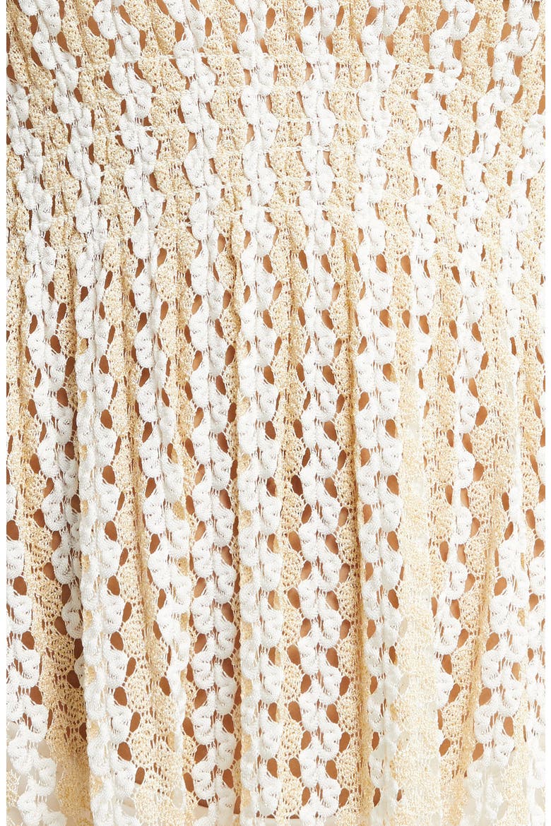 Golden Sheer Lace Cover-Up Tunic, Alternate, color, WHITE/ GOLD