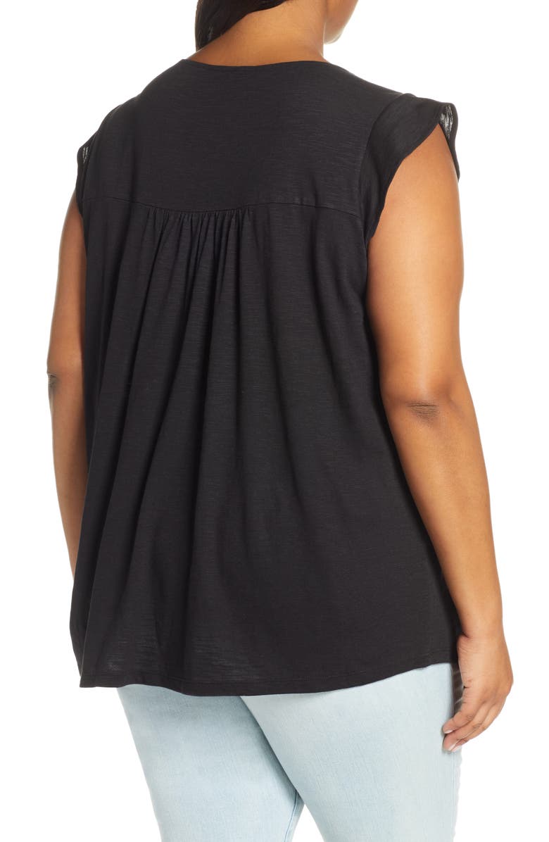 Caslon<sup>®</sup> Eyelet Detail Baby Doll Top, Alternate, color, 