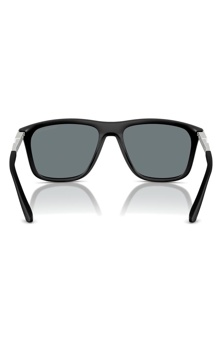 Emporio Armani 57mm Square Sunglasses, Alternate, color, Black / Grey Mirror Black