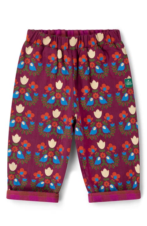 Kids' Folk Birds Reversible Organic Cotton Trousers