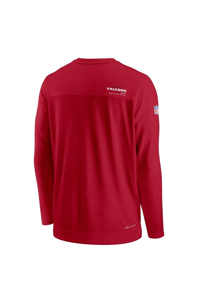 Nike Men's Nike Red Atlanta Falcons Sideline Coach Chevron Lock Up Long Sleeve V-Neck Performance T-Shirt, Alternate, color, 
