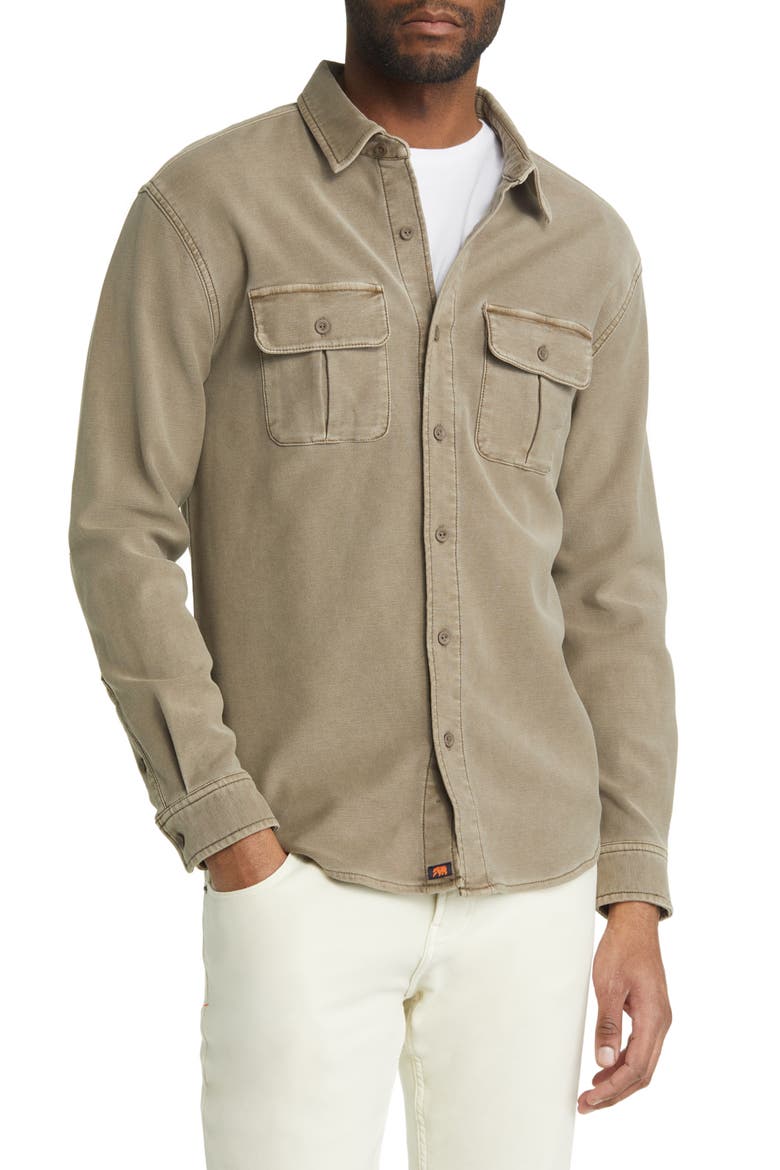 Tailored Terry Shirt Jacket, Alternate, color, TAUPE