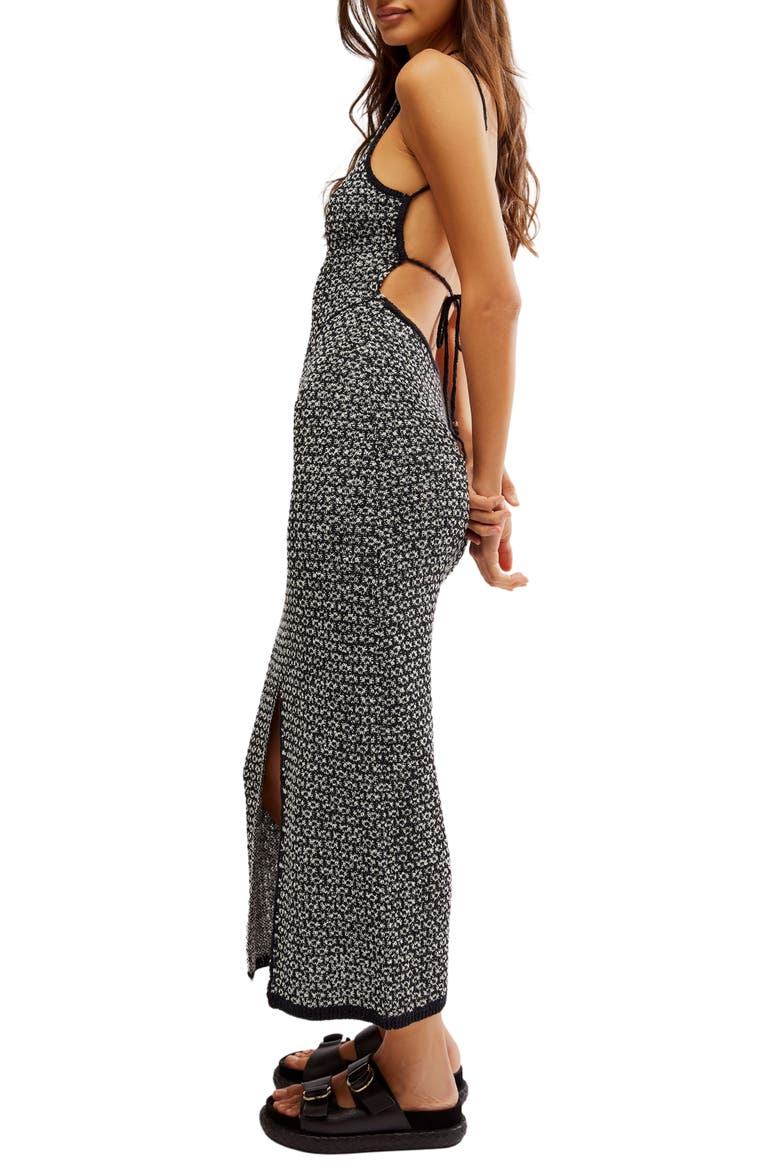 sweater dress with open back Cotton Candy Black Open Back Sweater Dress M