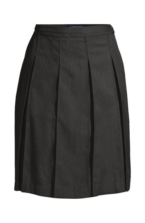 Lands' End School Uniform Solid Box Pleat Skirt Below The Knee In Black
