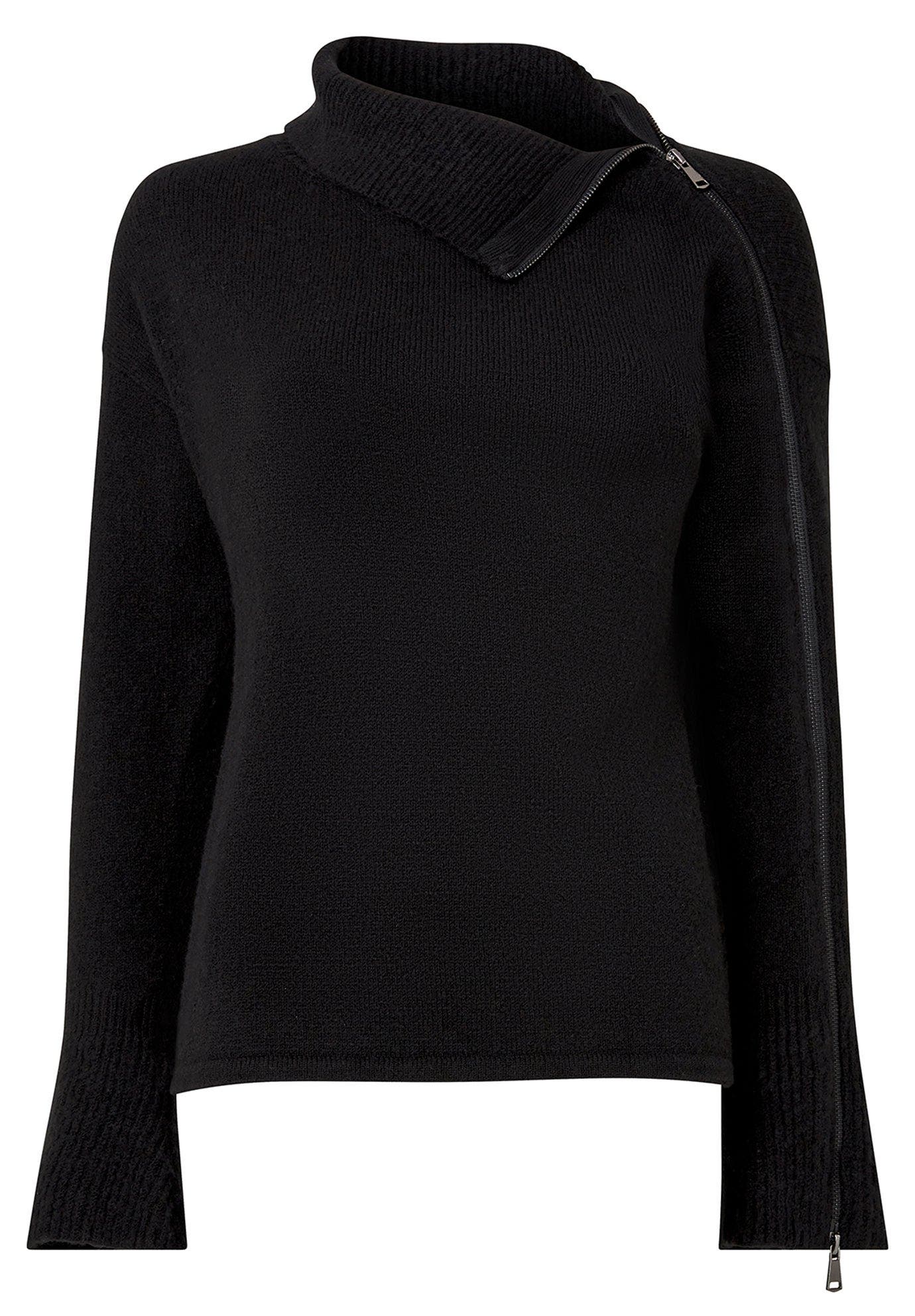 Asymmetrical Zip Neck Pullover Sweater - image 2