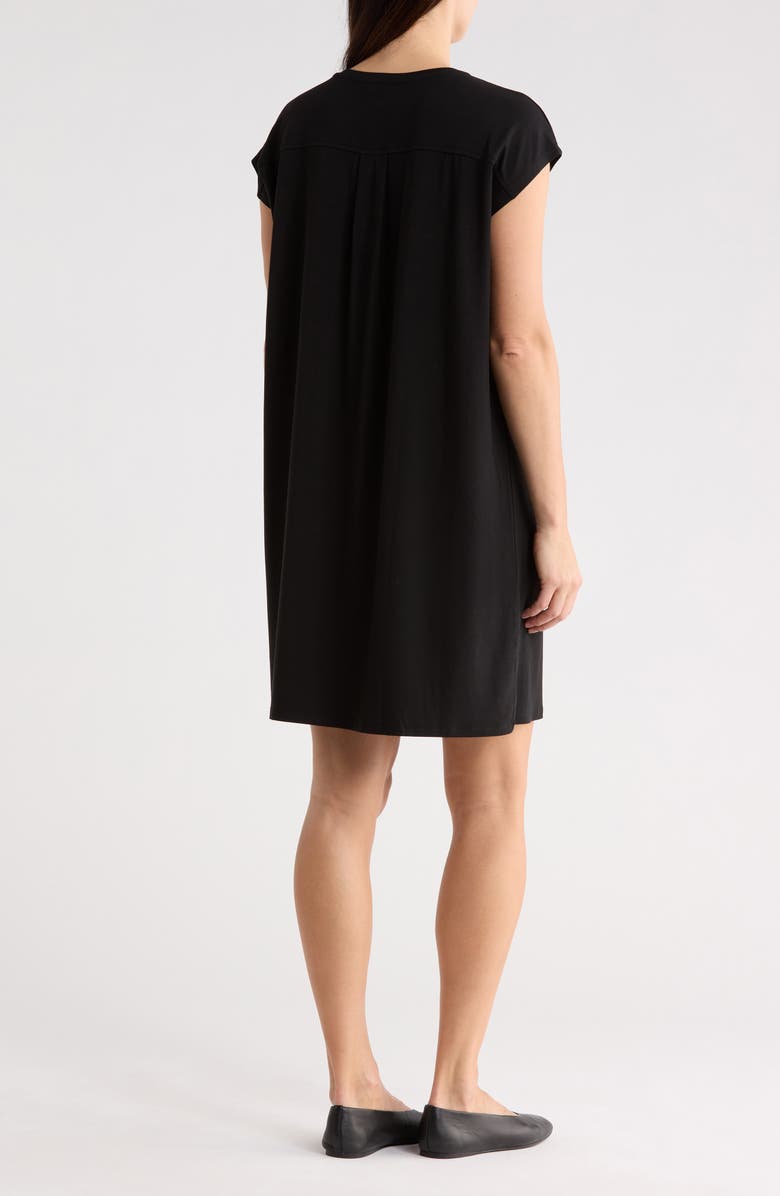 Eileen Fisher Crewneck Boxy Dress, Alternate, color, Black