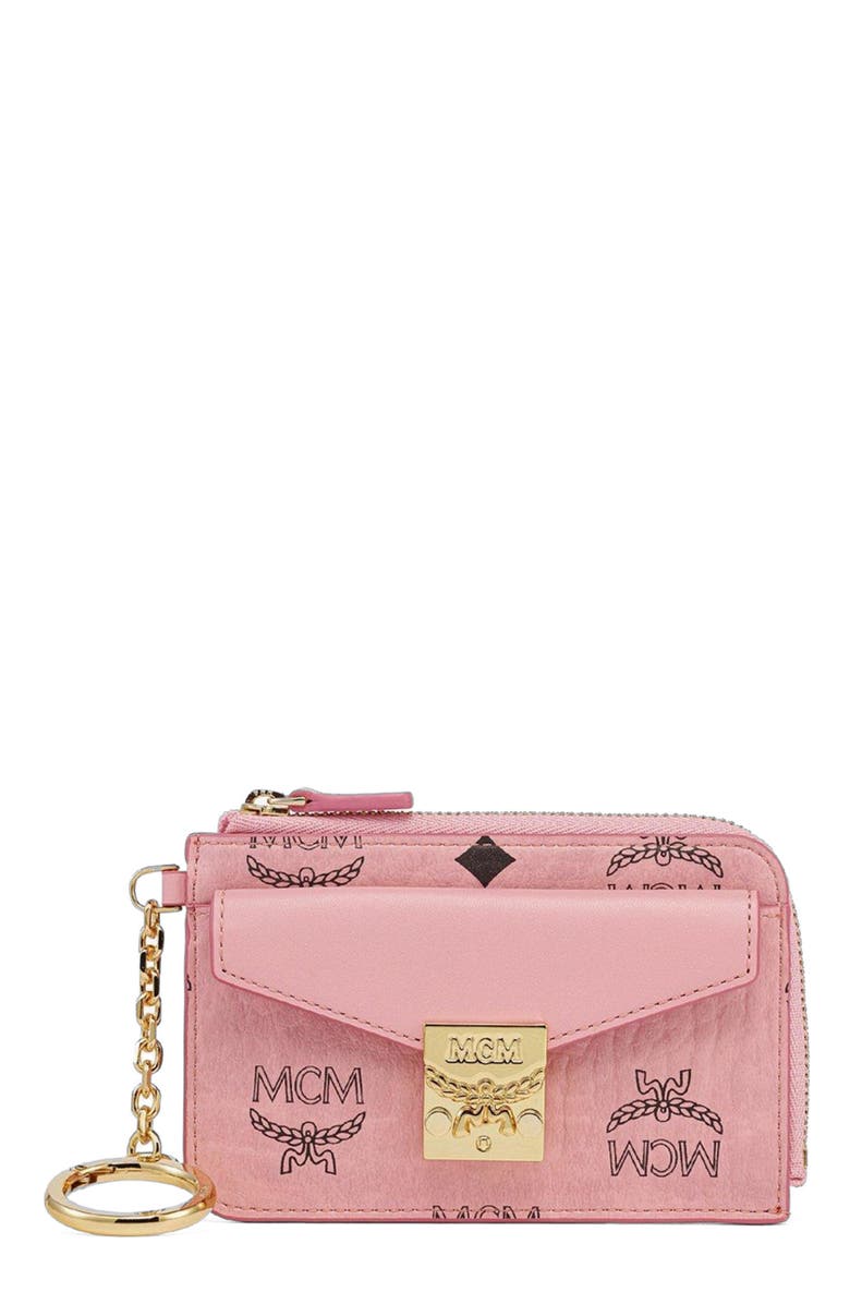 MCM Tracy Zip Card Case in Visetos, Main, color, 