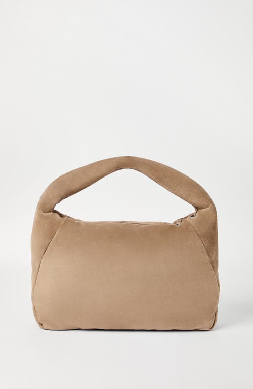 Brunello Cucinelli Suede Bc Duo Hobo Bag In Brown