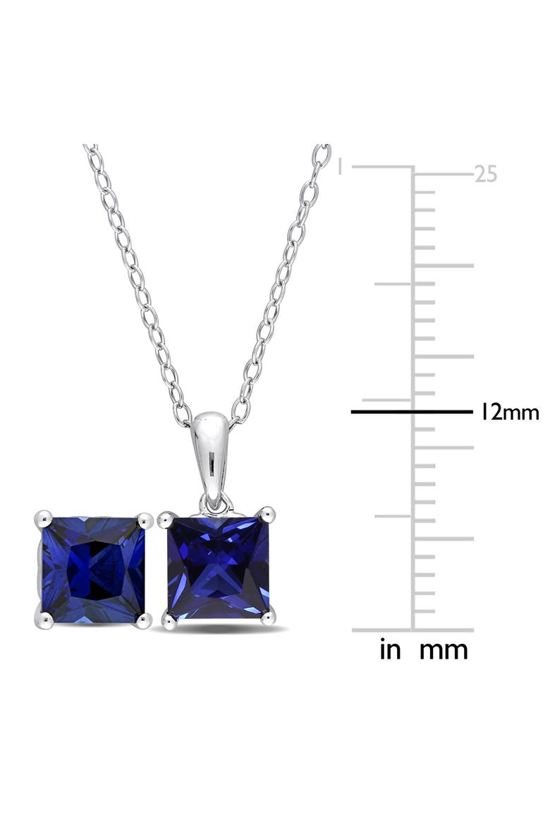 Lab-Grown Sapphire Stud Earrings & Pendant Necklace Set, Alternate, color, BLUE