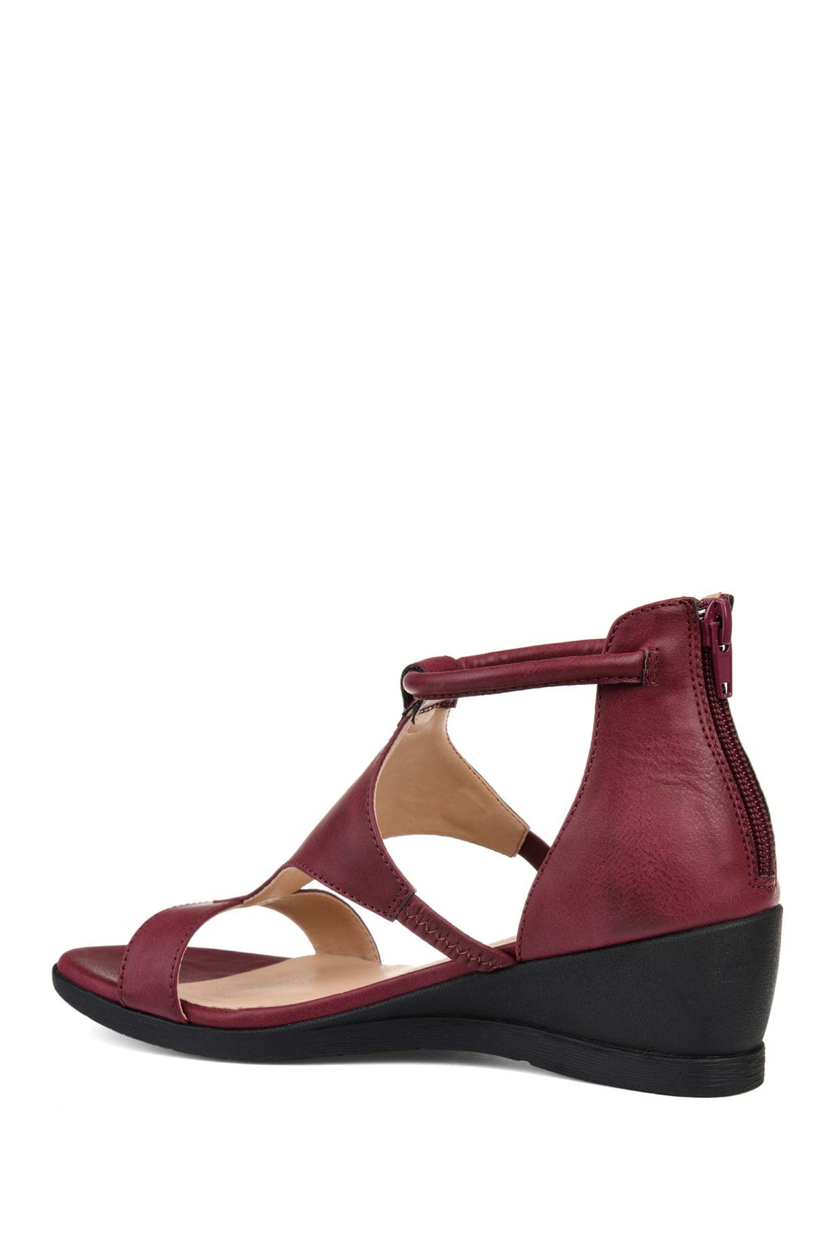 JOURNEE Trayle Wedge Sandal, Alternate, color, WINE