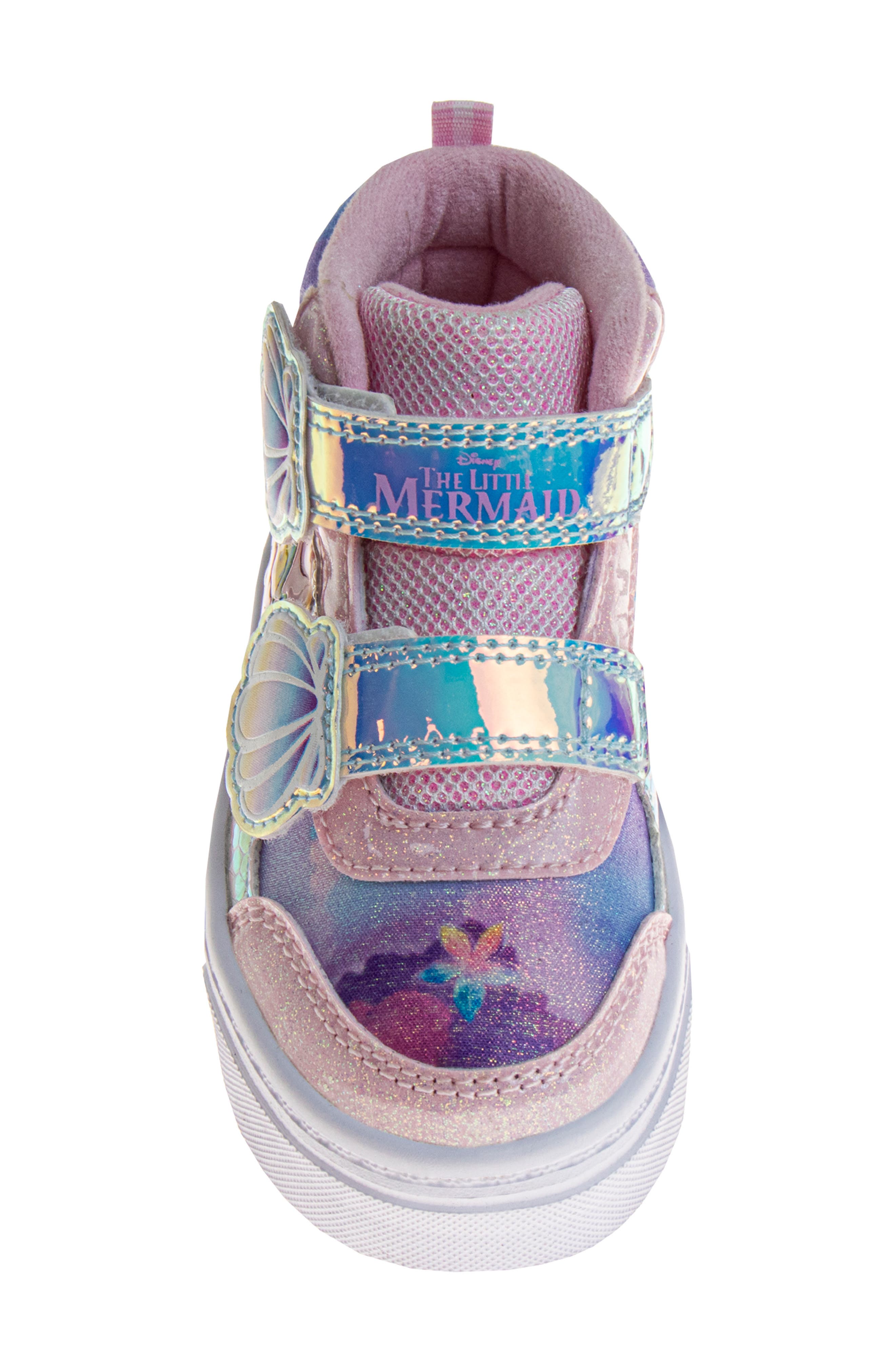 JOSMO Kids' Disney Little Mermaid High Top Sneaker, Alternate, color, Pink/ Multi