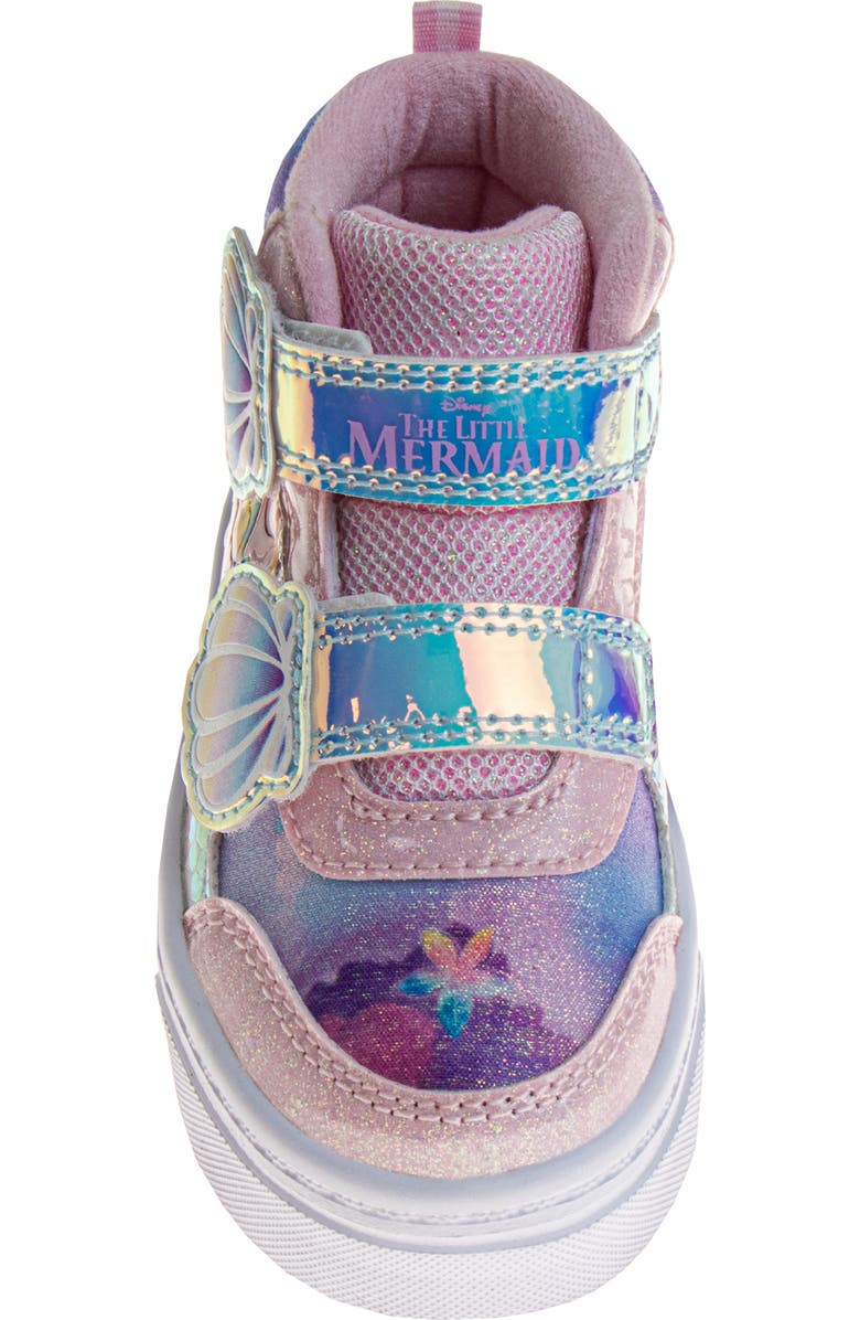 JOSMO Kids' Disney Little Mermaid High Top Sneaker, Alternate, color, Pink/ Multi